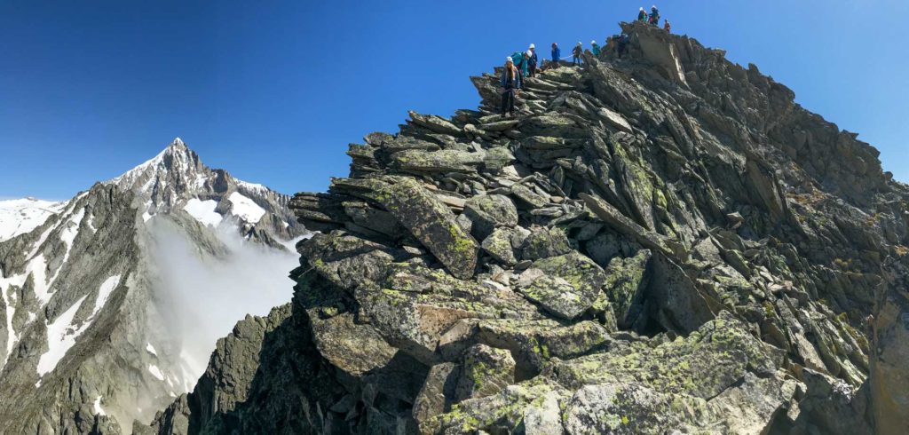 At Wiwanni West Ridge, Bietschhorn behind